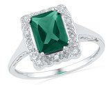 Lab-Created Emerald 1.75 Carat (ctw) Ring in Sterling Silver